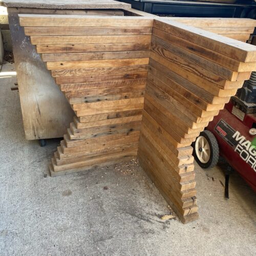 Reclaimed lumber table base